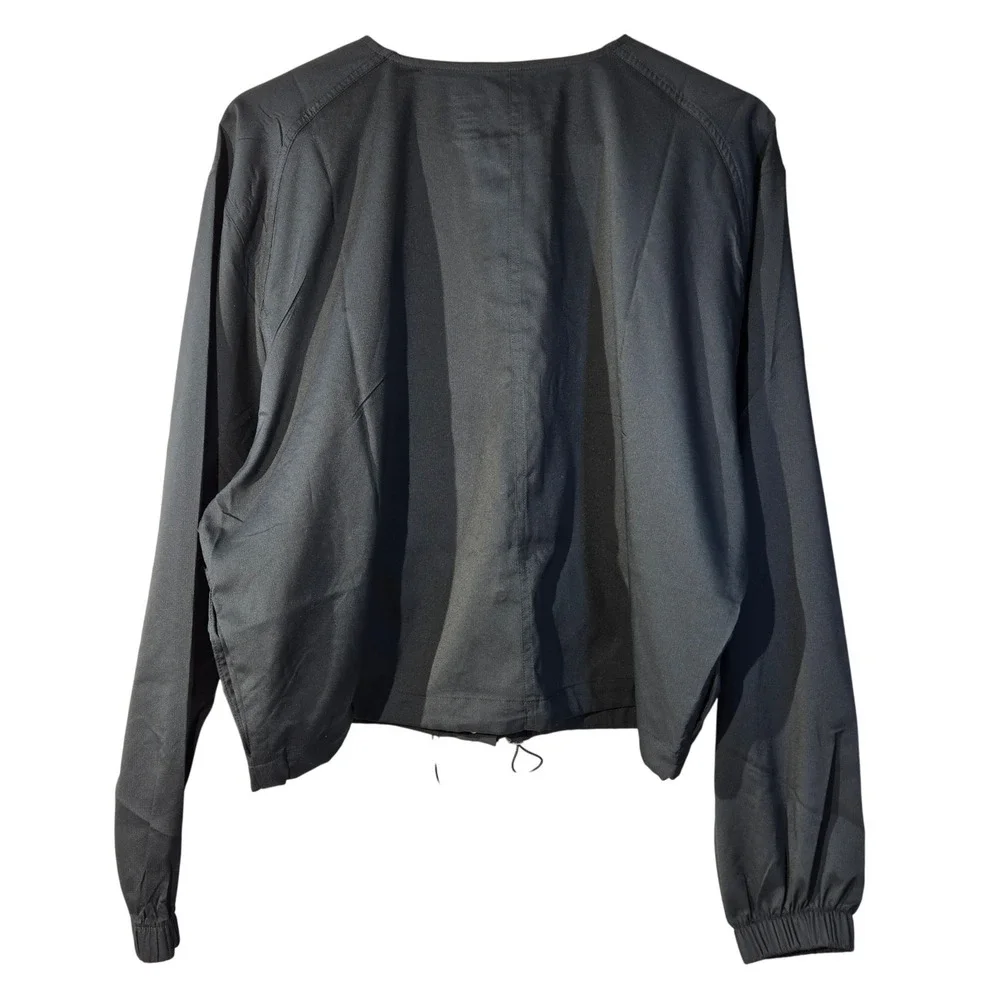 Girlfriend Collective Raquel Snap Front‎ Cropped Jacket Black Large 2022-JB-LG